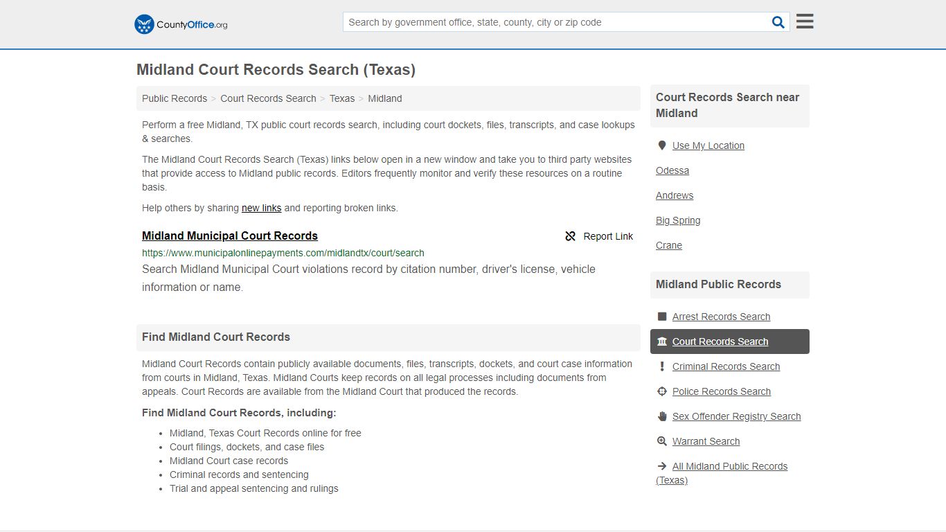 Court Records Search - Midland, TX (Adoptions, Criminal ...